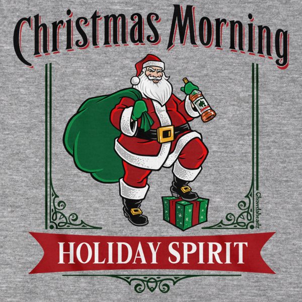Christmas Morning Holiday Spirit Label Hoodie For Sale - Image 2