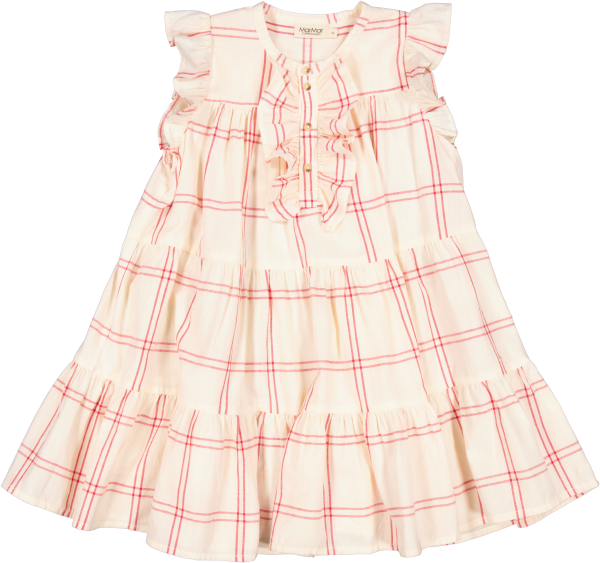 Red check dasha dress by Marmar Fashion