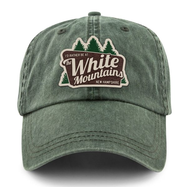I d Rather Be At The White Mountains Washed Dad Hat For Cheap - Image 5