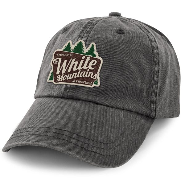 I d Rather Be At The White Mountains Washed Dad Hat For Cheap
