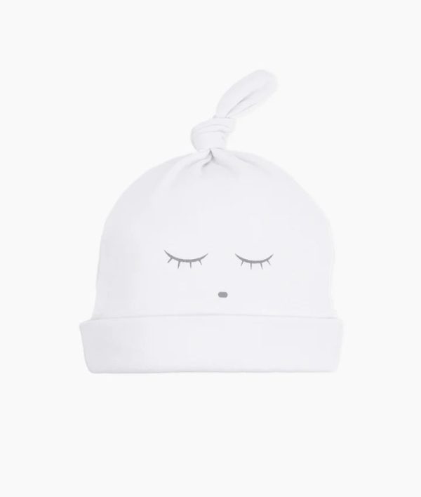 Sleeping cutie white footie + hat by Livly on Sale - Image 2