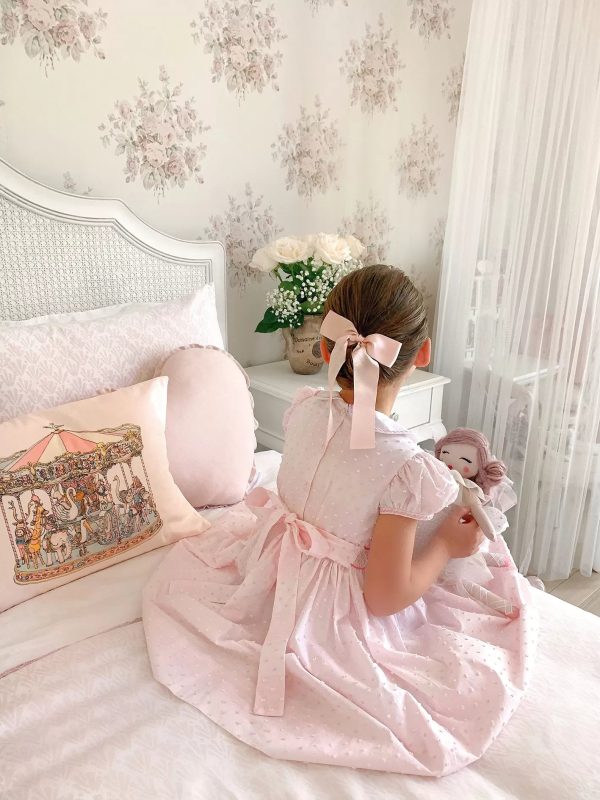 Carousel Pink Satin Cushion by Atelier Choux Sale - Image 5