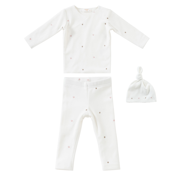 Pink heart set + hat by Kipp Baby Hot on Sale