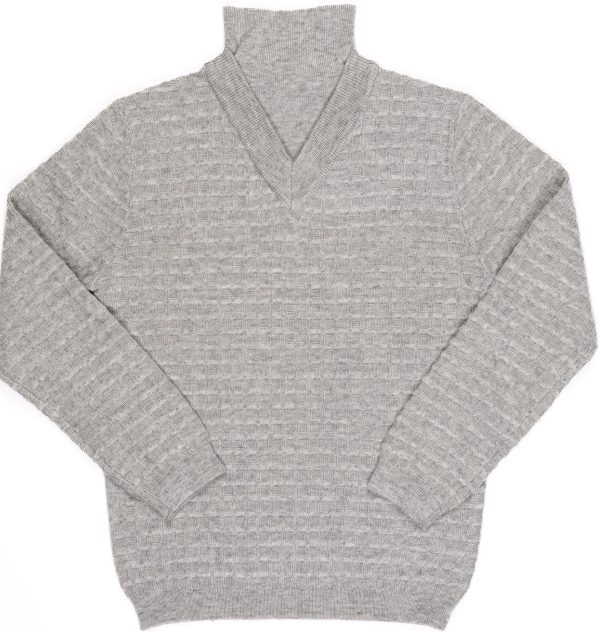 Waffle heather grey turtleneck sweater by Kipp For Cheap