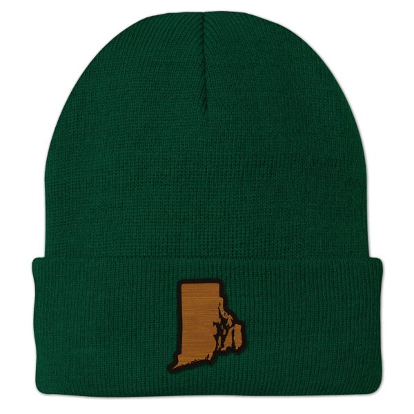Rhode Island State Wood Grain Patch Cuff Knit For Discount - Image 2
