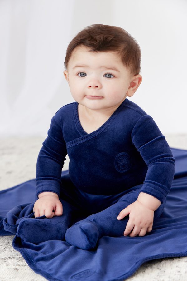 KB navy embroidered footie by Kipp Baby For Discount - Image 2
