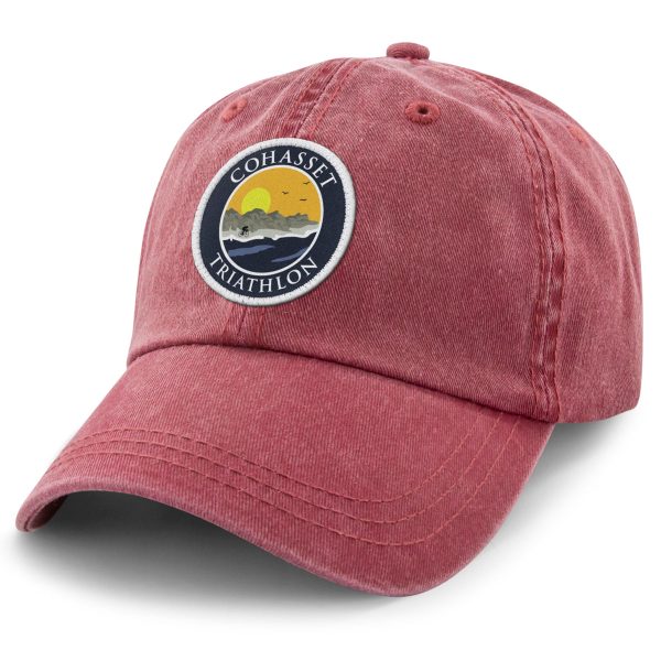 Cohasset Triathlon Patch Washed Dad Hat Cheap