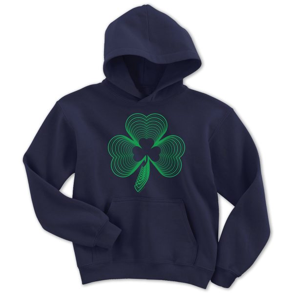 Neon Irish Shamrock Youth Hoodie For Sale