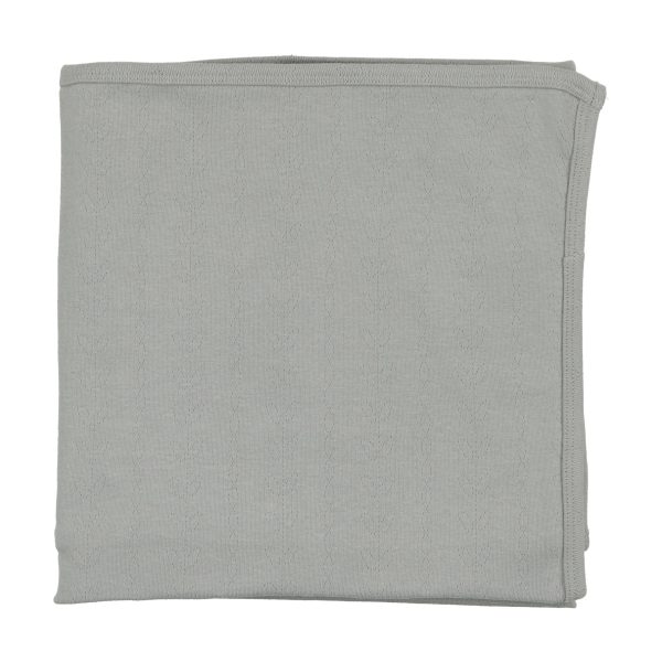 Vine blue pointelle blanket by Lilette Online
