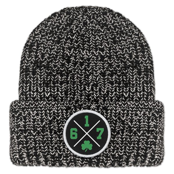 617 Shamrock Emblem Chunky Knit Winter Hat For Sale