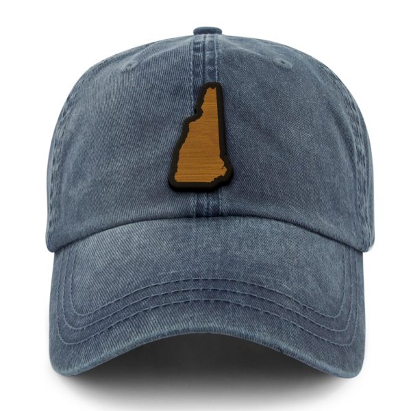 New Hampshire State Wood Grain Washed Dad Hat Cheap - Image 5