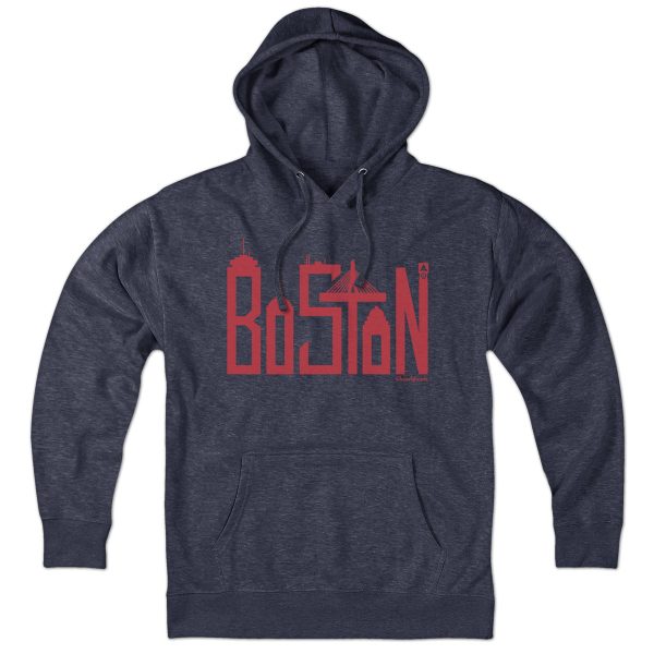 Boston Skyline Letters Hoodie Fashion - Image 2