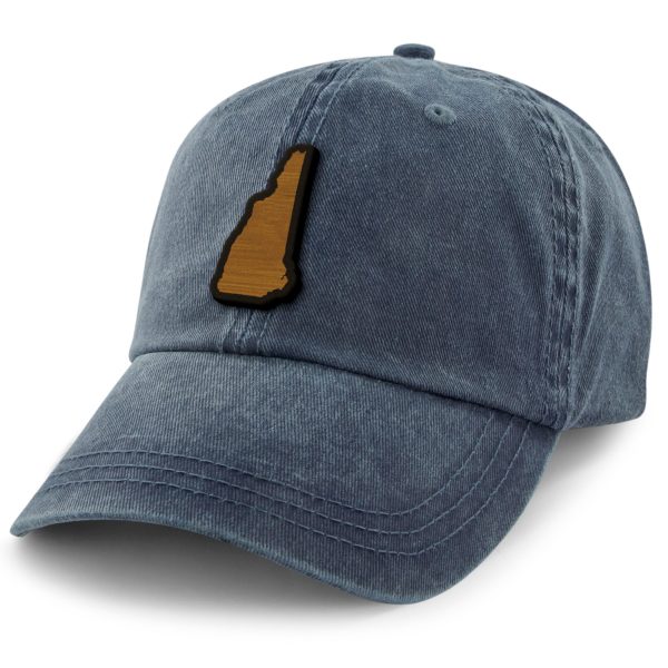 New Hampshire State Wood Grain Washed Dad Hat Cheap - Image 4
