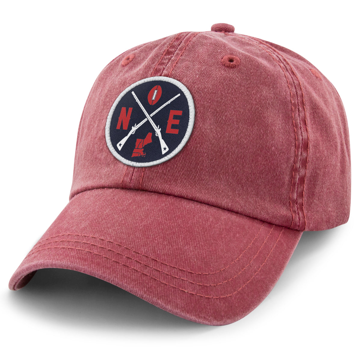 New England Football Emblem Washed Dad Hat Cheap