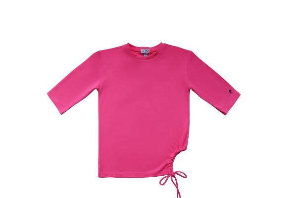 Pink drawstring tee by Crew Basics Cheap