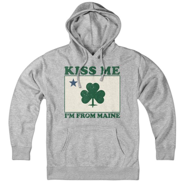Kiss Me I m From Maine Shamrock Hoodie Online Hot Sale