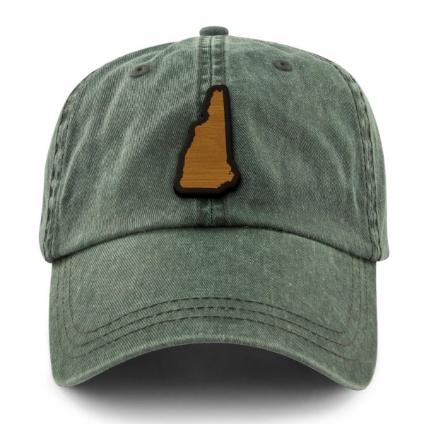 New Hampshire State Wood Grain Washed Dad Hat Cheap - Image 2