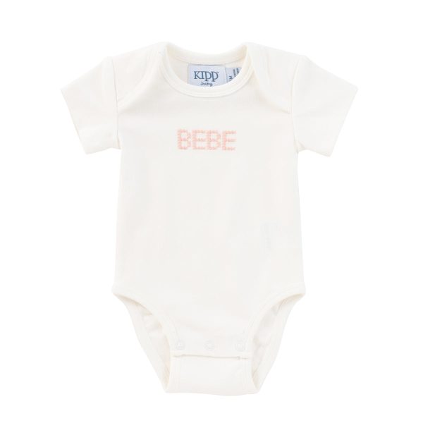 Bebe pink stitch bodysuit 2 pk set by Kipp Baby on Sale