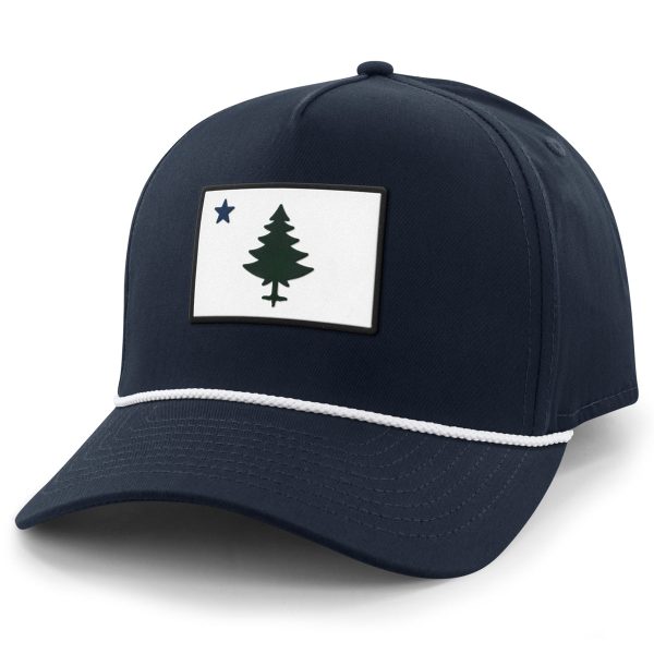 Retro Maine Flag PVC Patch Rope Performance Hat Online now