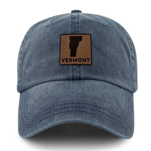 Vermont Leather Patch Washed Dad Hat Discount - Image 2