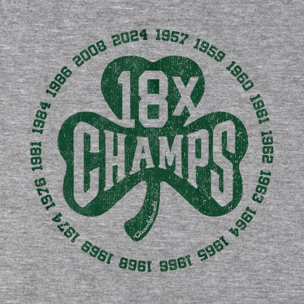 18x Boston Basketball Champions Shamrock Youth Hoodie Online - Image 2