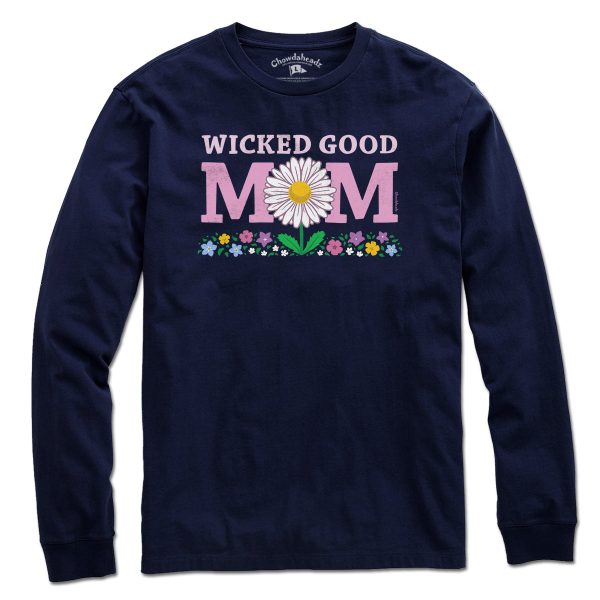 Wicked Good Mom Flowers T-Shirt For Sale - Image 4