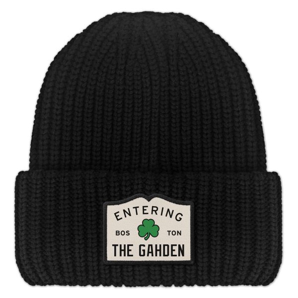 Entering The Gahden Shamrock Patch Chunky Knit Winter Hat Hot on Sale - Image 2