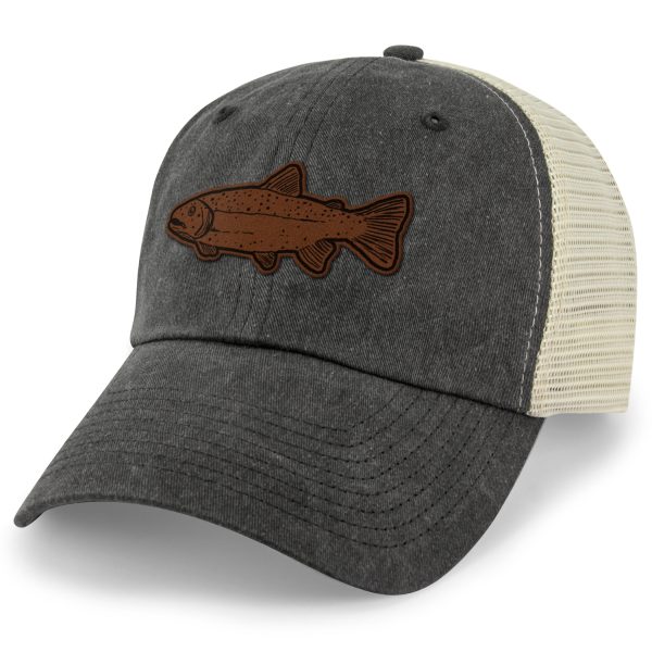 Rainbow Trout Leather Patch Relaxed Trucker Hat on Sale - Image 4