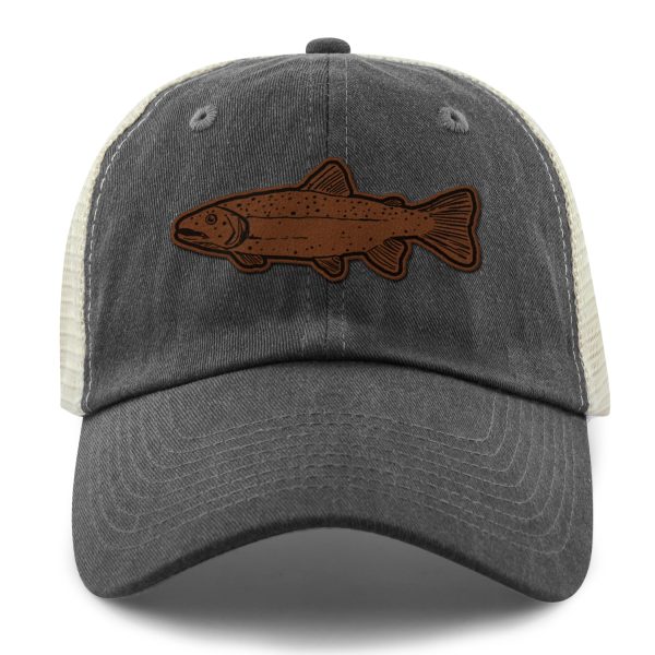 Rainbow Trout Leather Patch Relaxed Trucker Hat on Sale - Image 5