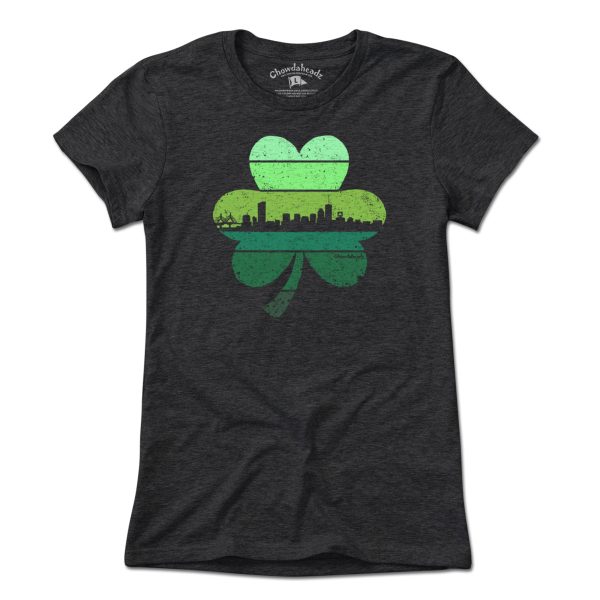 Boston Shamrock Retro Skyline T-Shirt Supply - Image 4