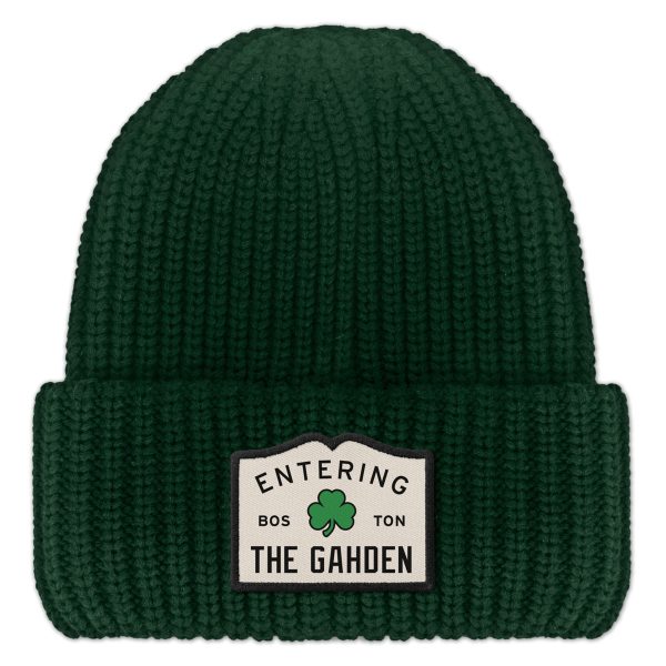 Entering The Gahden Shamrock Patch Chunky Knit Winter Hat Hot on Sale - Image 3